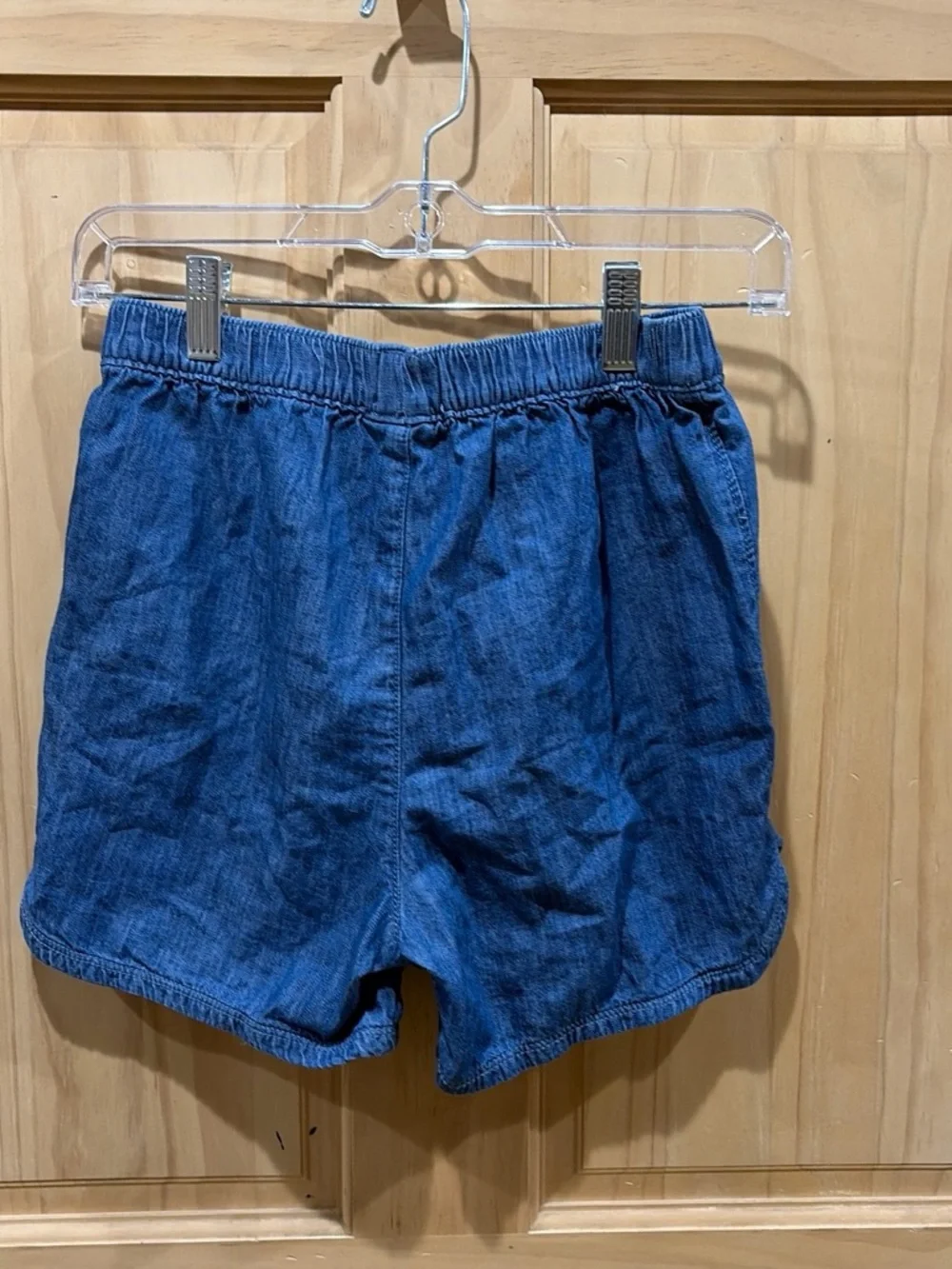 The Children’s Place Girls ' Blue Denim Elastic-Waist Shorts